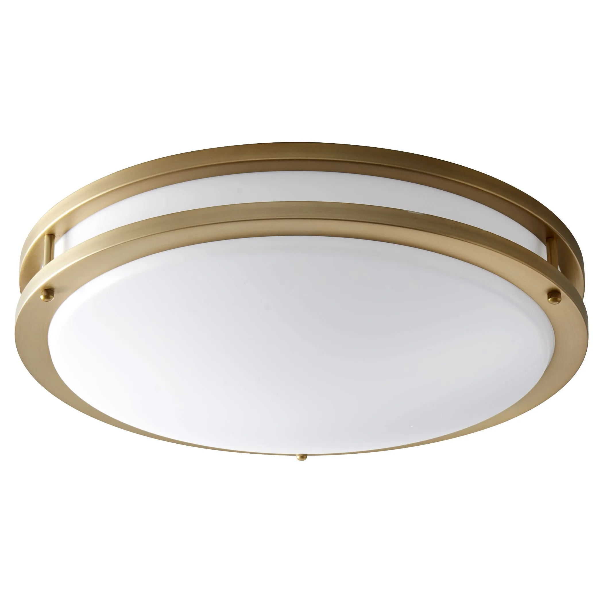 Oxygen Oracle 3-619-40-EM LED Ceiling Flushmount Light 18 Inch, Emergency - Aged Brass