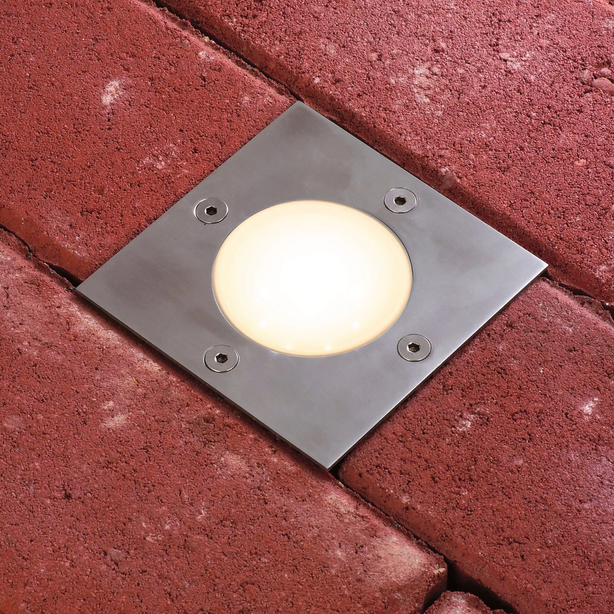 Plug & Shine Outdoor 3.6W LED Recessed Floor Individual Square Spotlight in Stainless Steel