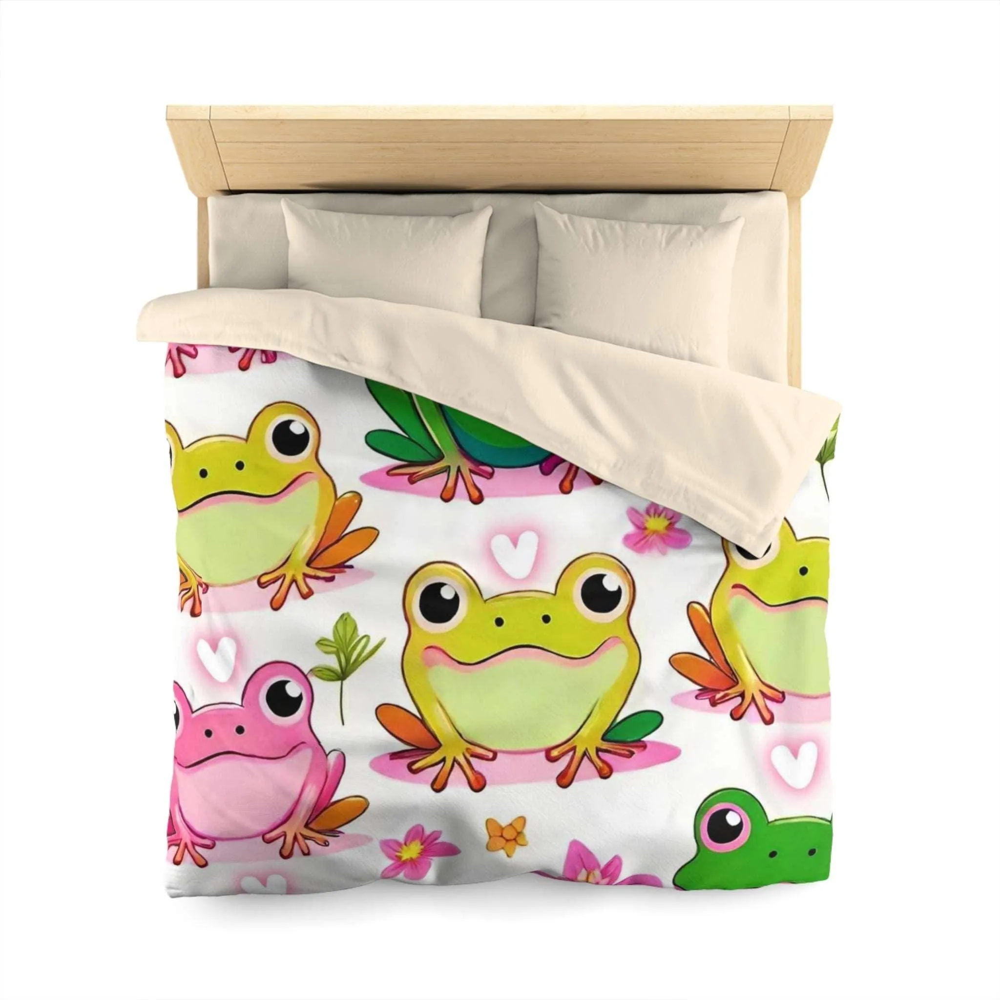 "Froggy Valentine's" Microfiber Duvet Cover