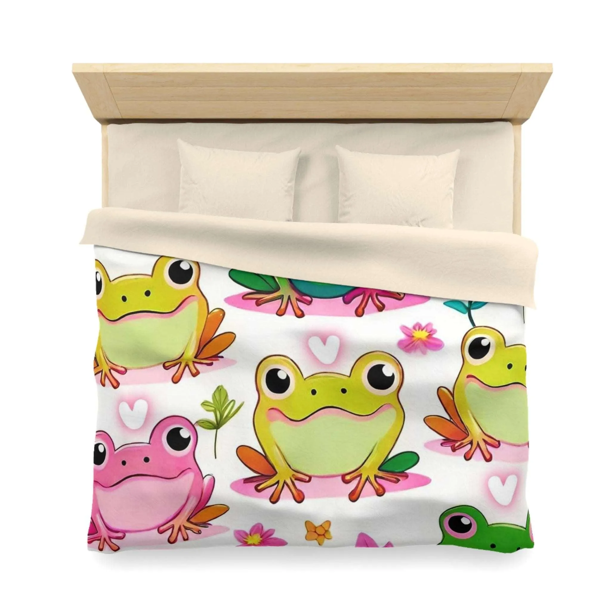 "Froggy Valentine's" Microfiber Duvet Cover