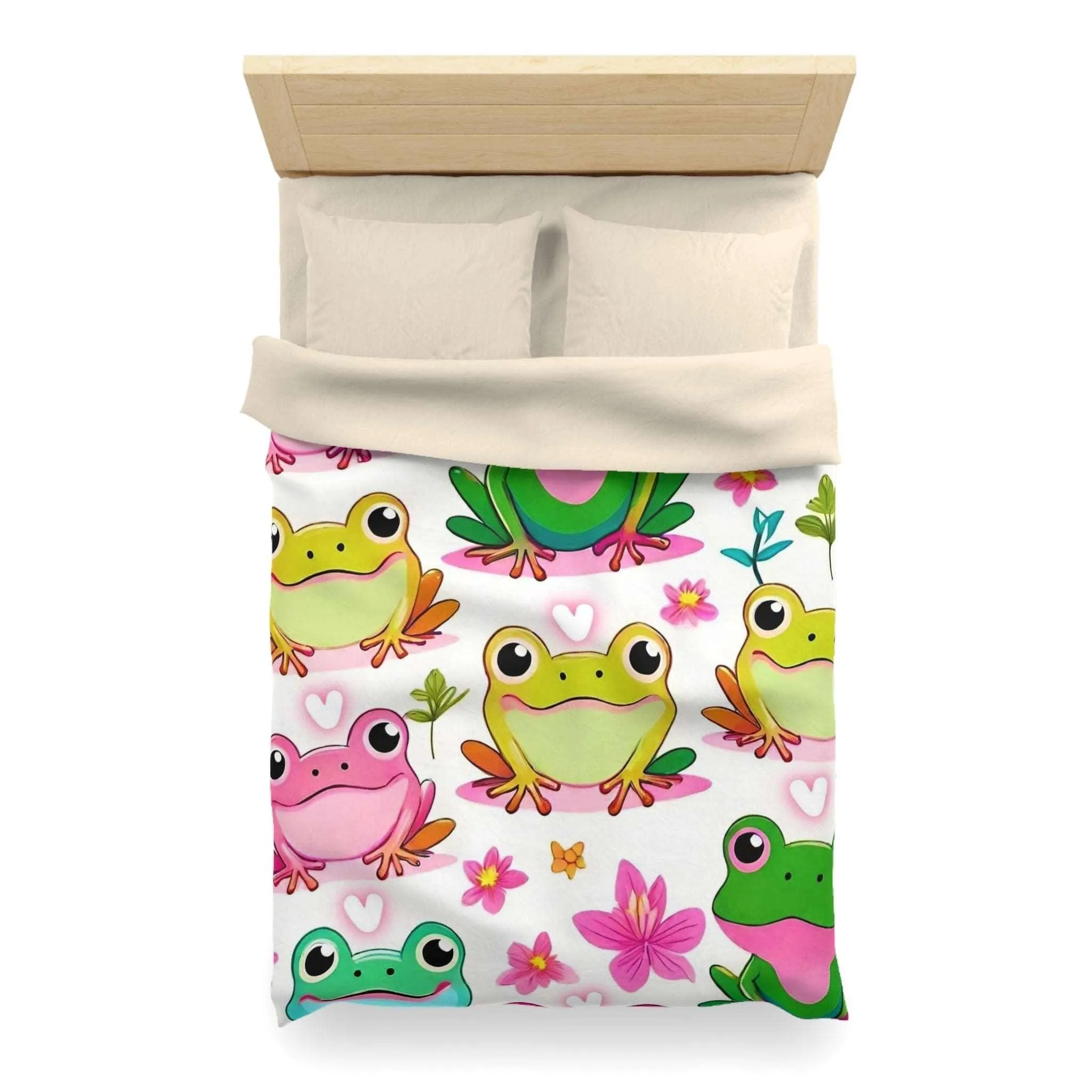 "Froggy Valentine's" Microfiber Duvet Cover