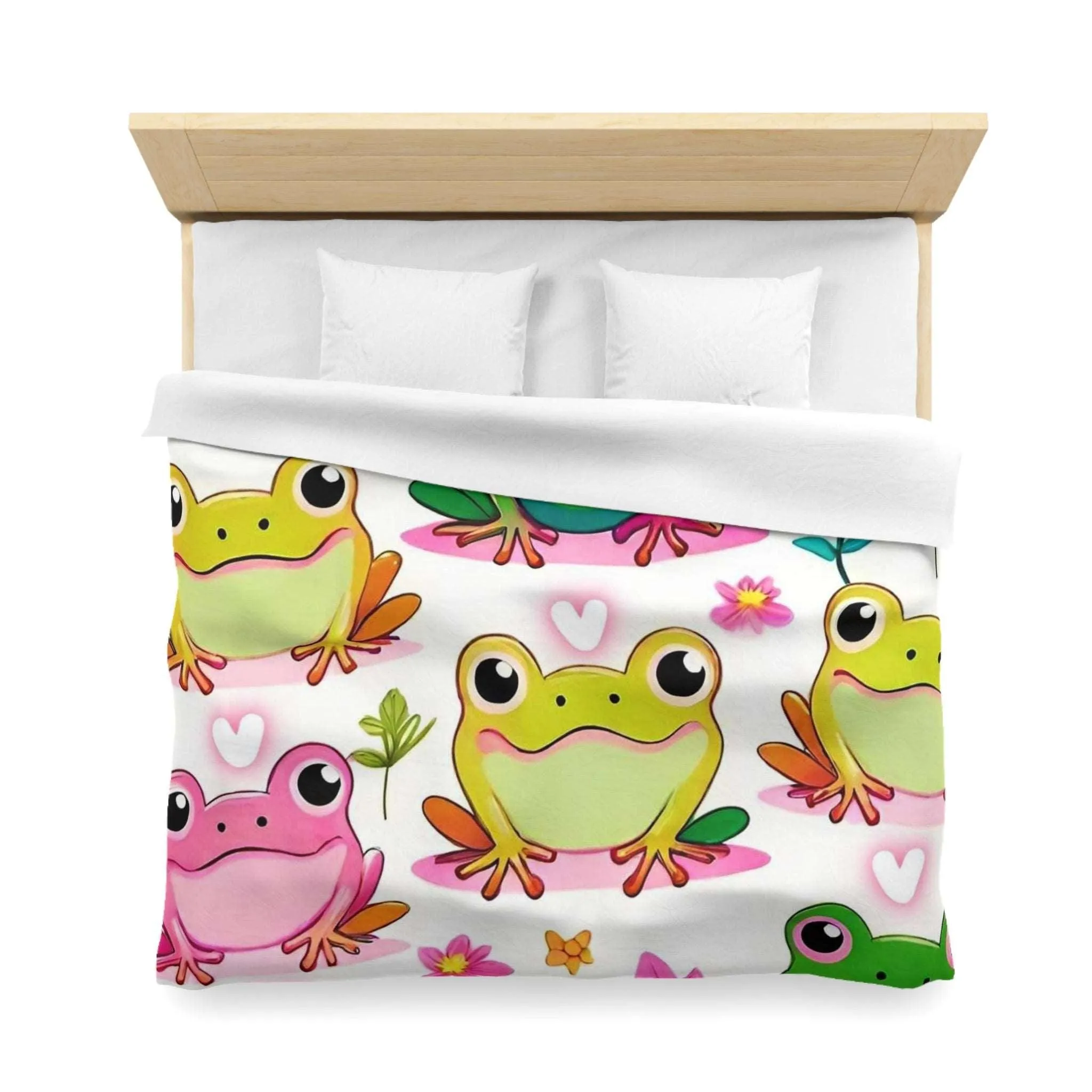 "Froggy Valentine's" Microfiber Duvet Cover