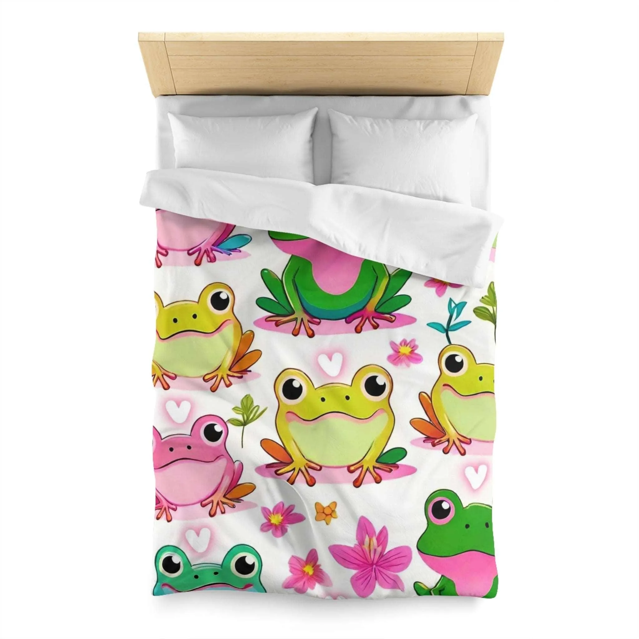 "Froggy Valentine's" Microfiber Duvet Cover