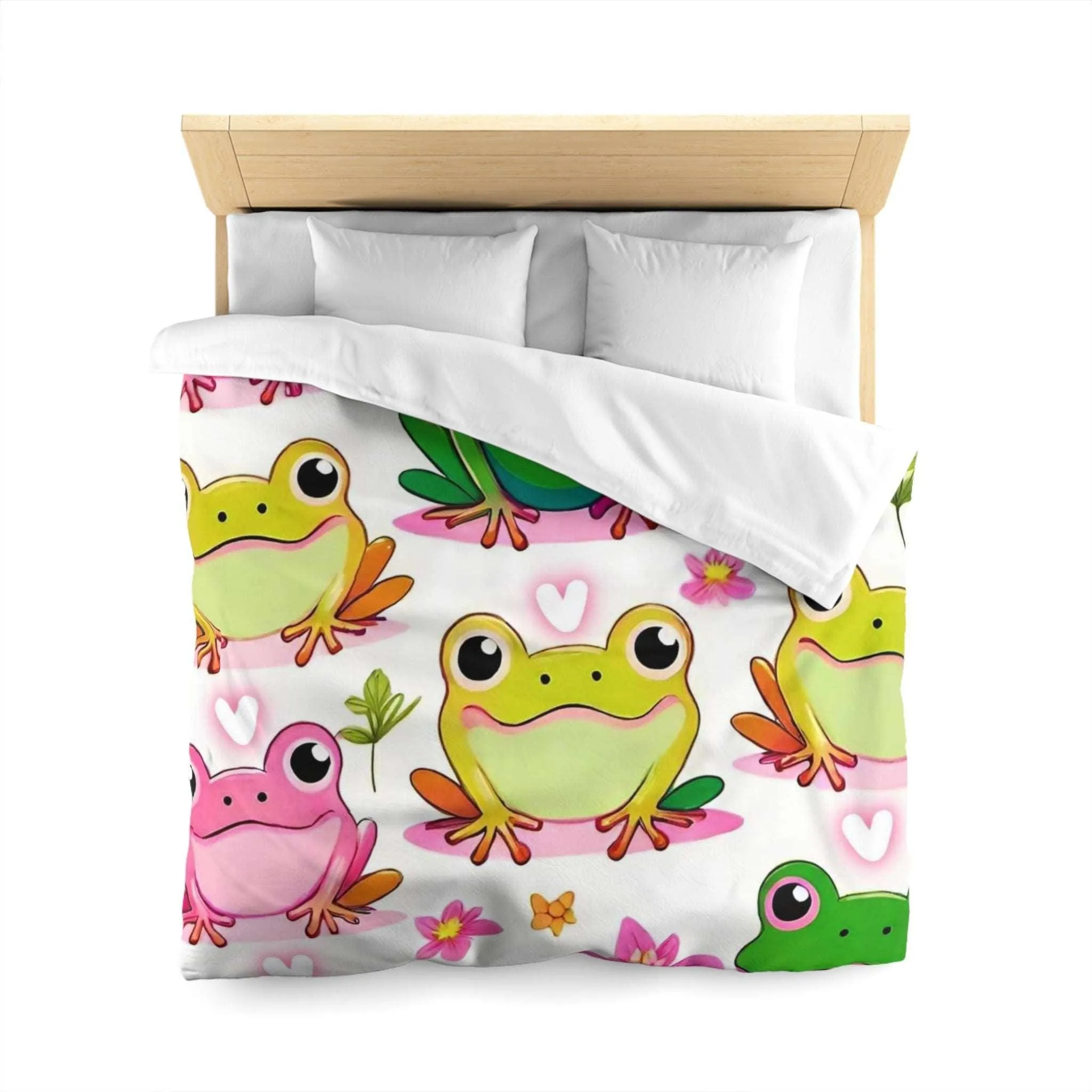 "Froggy Valentine's" Microfiber Duvet Cover