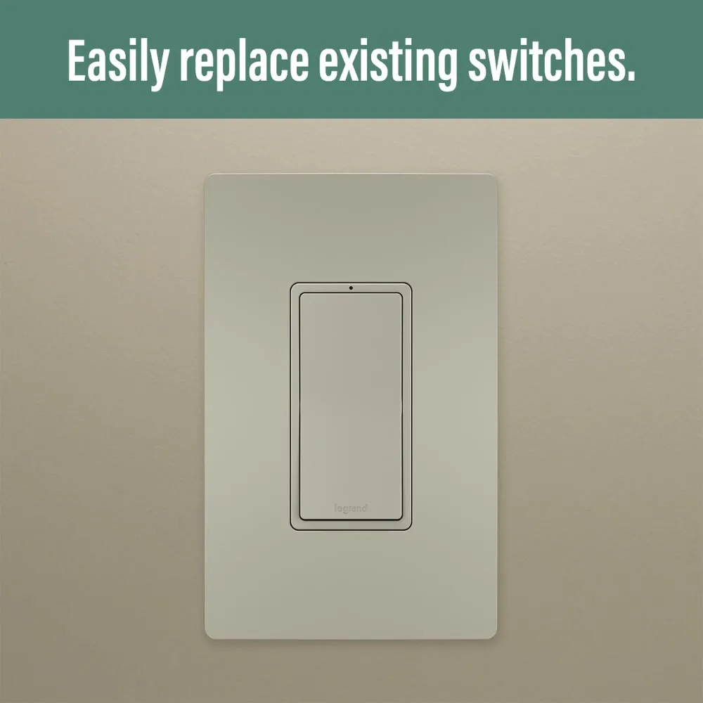 radiant 3-Way/Multi-Location Rocker Smart Light Switch with Netatmo, Nickel