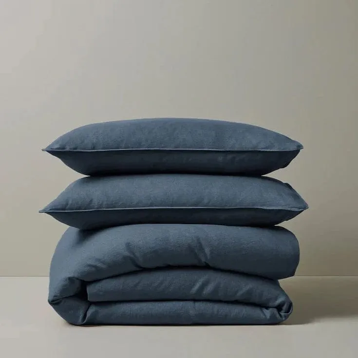 Ravello Linen Duvet Cover Queen Denim