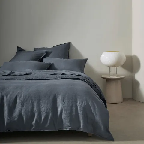 Ravello Linen Duvet Cover Queen Denim