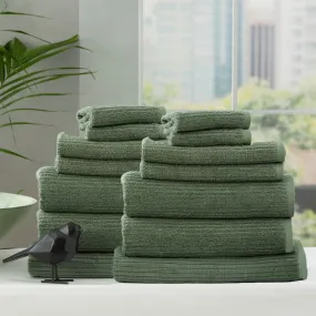 Renee Taylor Cobblestone 14 Piece Sage Towel Pack