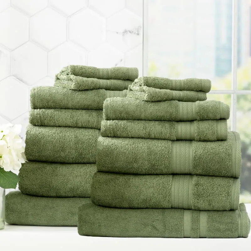 Renee Taylor Stella 14 Piece Jade Towel Pack