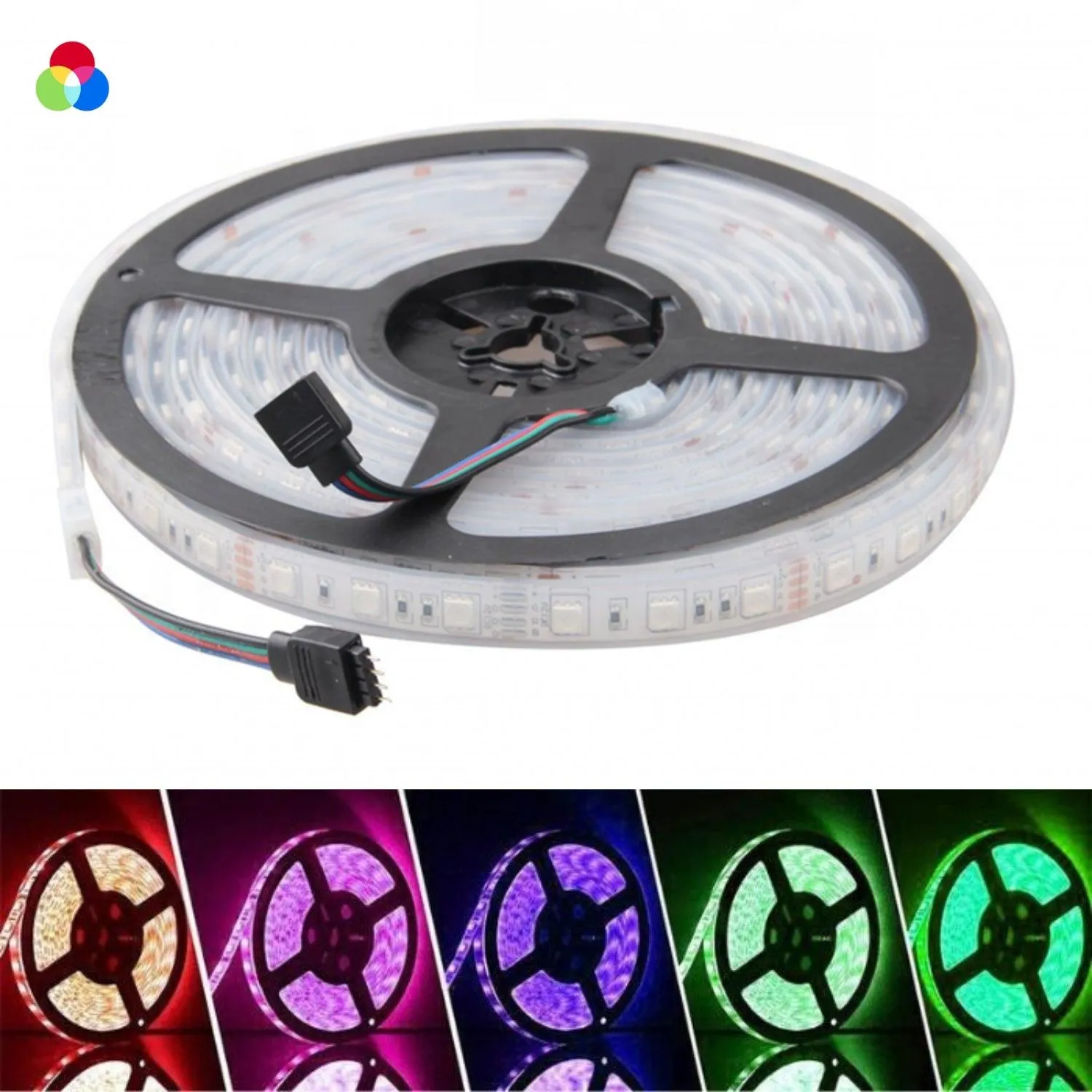 RGB LED Strip 12V 5050 IP67 Waterproof 60LED/m For Outdoor Use 5 Metre Kit