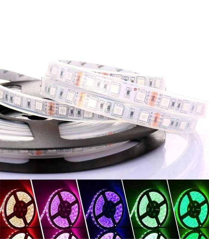 RGB LED Strip 12V 5050 IP67 Waterproof 60LED/m For Outdoor Use 5 Metre Kit