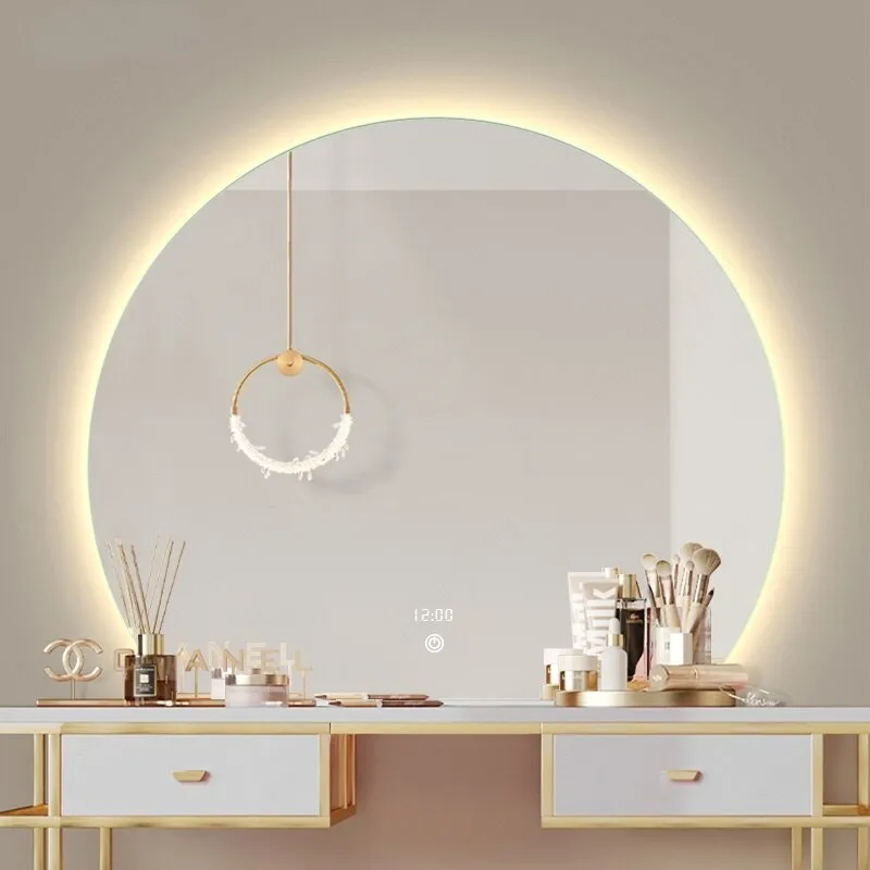 Smart Bathroom Mirror Wall Light Bedroom Vanity Bathroom Lamp Mirror Semicircular Espelhos De Banho Mirror With Light EB5BM