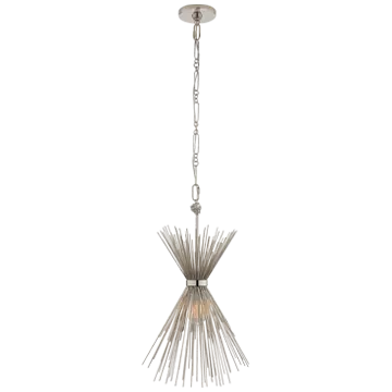 STRADS 1 LIGHT CHANDELIER, POLISHED NICKEL