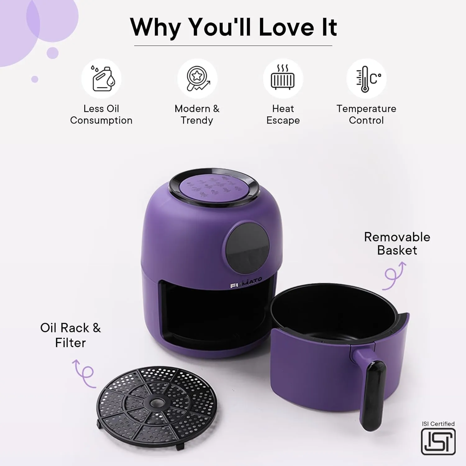 The Better Home Fumato's Kitchen and Appliance Combo|Air Fryer With Air Tight Food Cotainer 680ml Set of 3 |Food Grade Material| Ultimate Utility Combo for Home| Purple Green