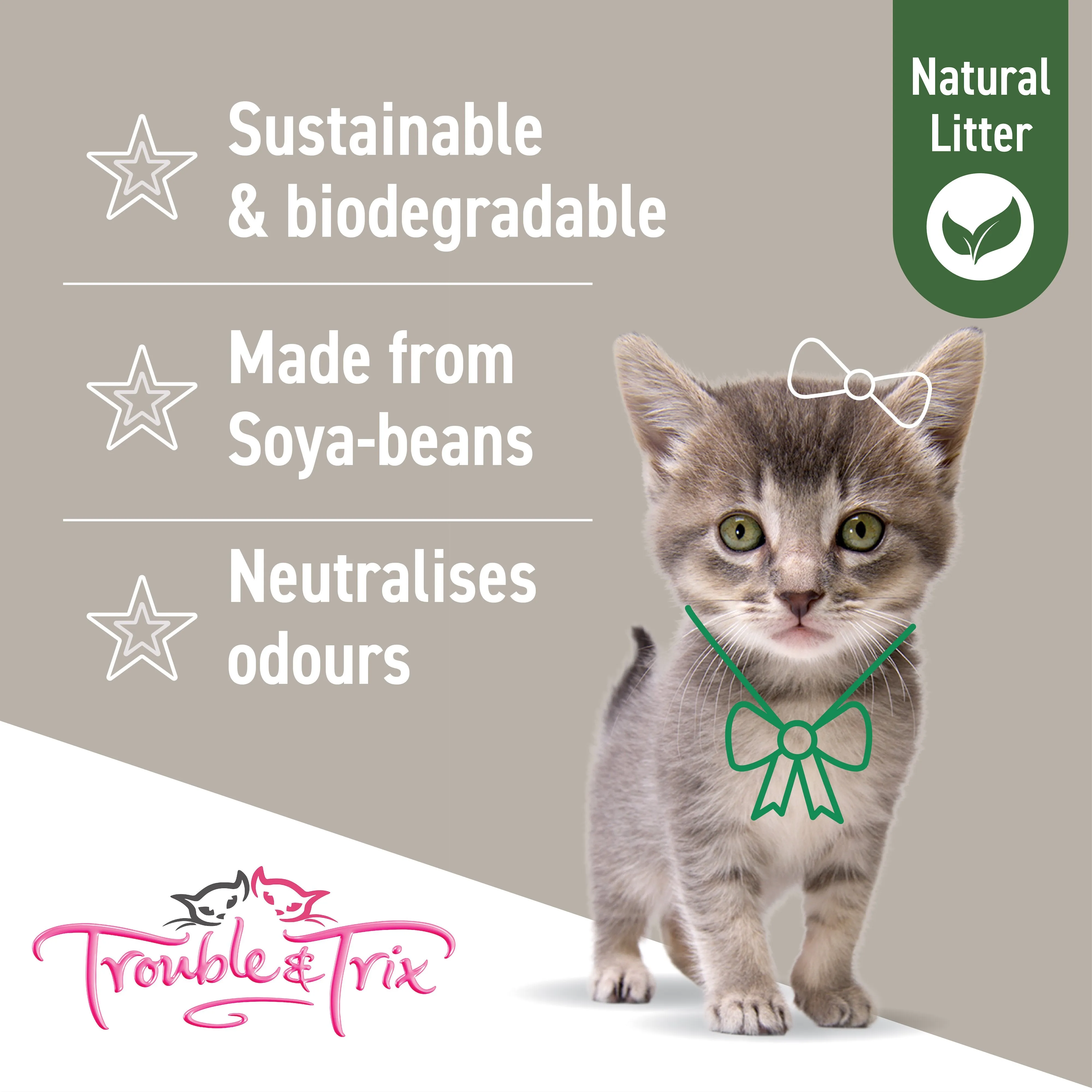 Trouble and Trix Plant Extract Odour Neutralising Natural Pellet Cat Litter 10L/4.8kg