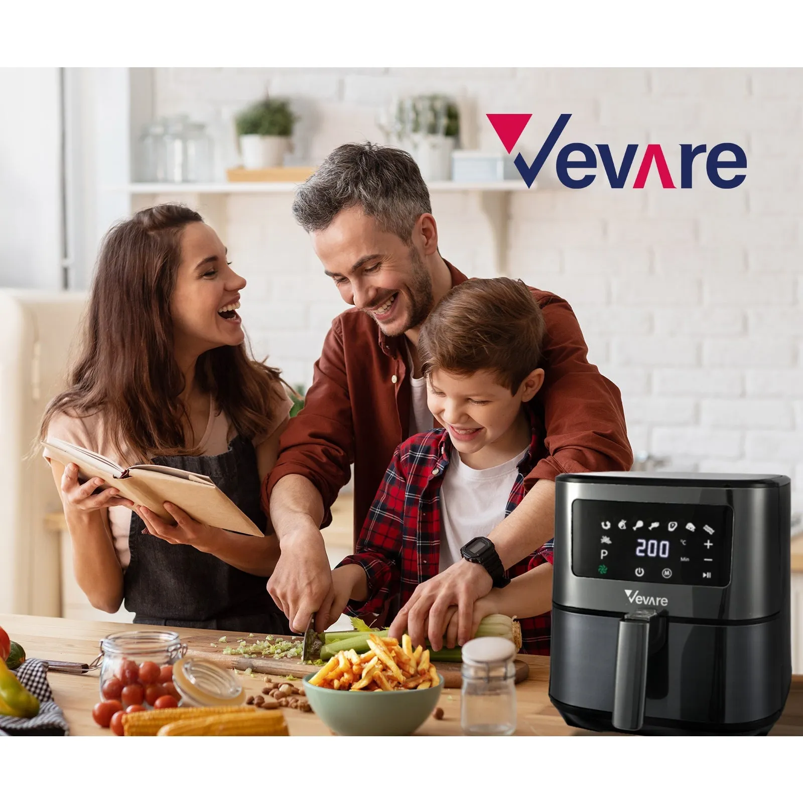 Vevare Air Fryer Electric Oven Oil Free Airfryer LCD Fryers Healthy Cooker 5.5L