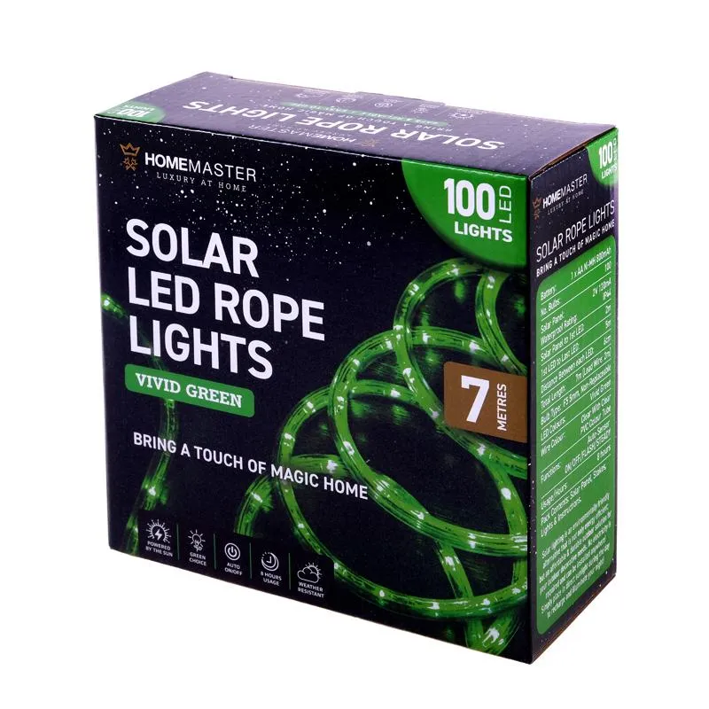 Vivid Green Led Solar Rope Light - 700cm