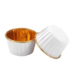 White And Gold Foil Baking Paper Cup - B50xH39