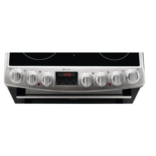 Zanussi 60cm Ceramic Electric Cooker - Black & Stainless Steel | ZCV69360XA