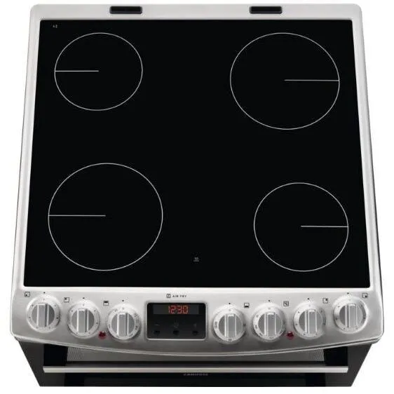 Zanussi 60cm Ceramic Electric Cooker - Black & Stainless Steel | ZCV69360XA